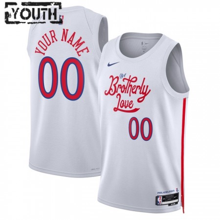 Canotte Bambino Philadelphia 76ers Personalizzate Nike 2022-23 City Edition Swingman